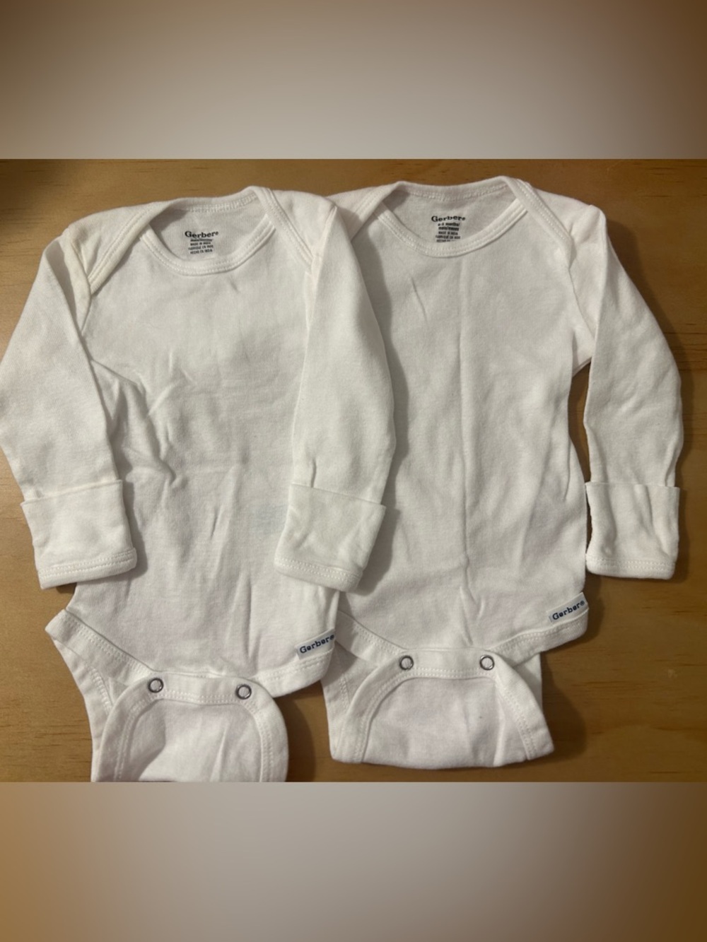Gerber White Infant Long Sleeve Bodysuit
